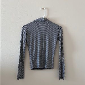 Brandy Melville Mock Neck Striped Long Sleeve
